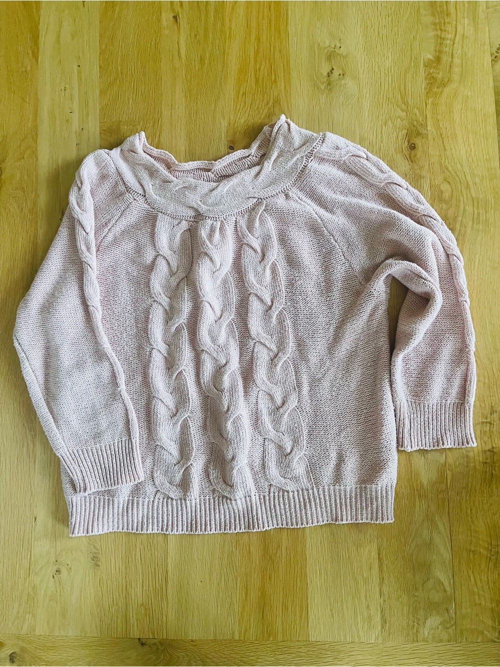 Vintage COCO + CARMEN beautiful Women’s Light Pink Cable Knit Sweater